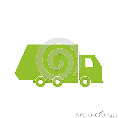 Garbage truck silhouette Vector Illustration