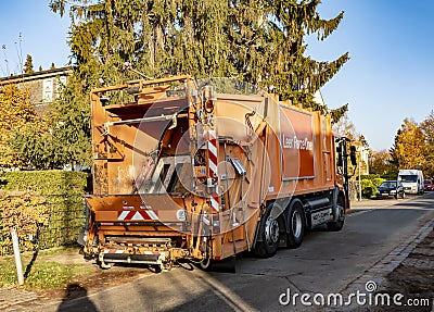 A garbage truck used to collect and shred bulky items from households Editorial Stock Photo