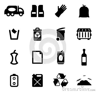 Garbageman Icons Vector Illustration