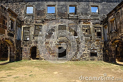 Garcia D`Avila castle ruins near Praia do Forte in Brazil Stock Photo