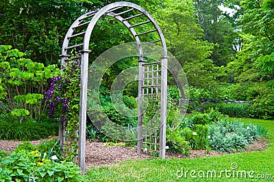 Garden Arbor Stock Photo