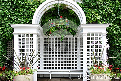 Garden arch and windows Stock Photo