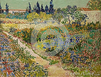 The Garden at Arles by Vincent Van Gogh Editorial Stock Photo