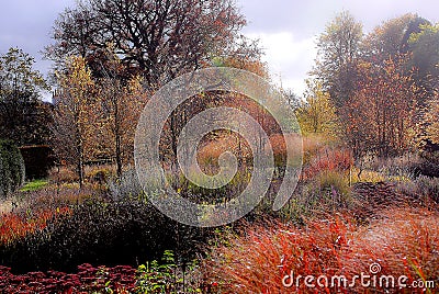 Garden in Autumn colours Stock Photo