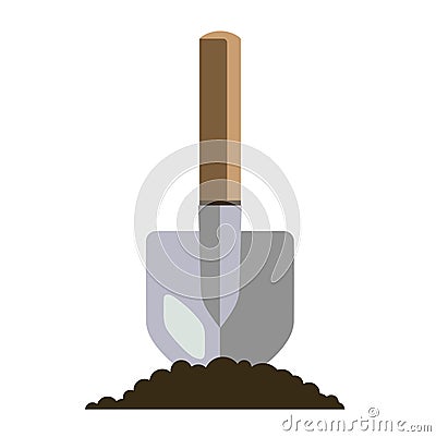 Garden bayonet shovel flat illustration. hand tool Vector Illustration