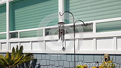 Garden bells wind chimes outdoor. Hanging home decore Stock Photo