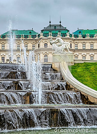 Garden and Belvedere Palace in Vienna, Austria Editorial Stock Photo