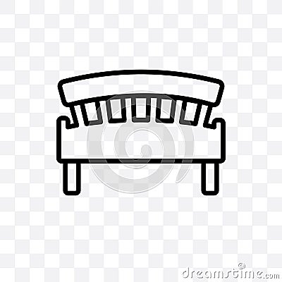 garden Bench vector linear icon isolated on transparent background, garden Bench transparency concept can be used for web and mobi Vector Illustration