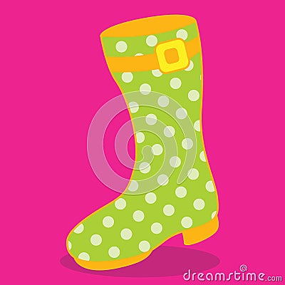 garden boots dots 02 Vector Illustration