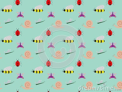Garden bugs Vector Illustration