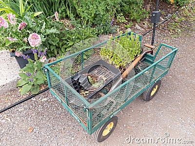 Garden Cart Stock Photo