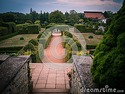 Amazing garden castle nove mesto nad metuji Stock Photo