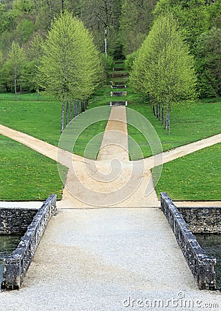 Garden, Chateau of Bussy Rabutin Stock Photo