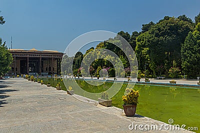 Garden of Chehel Sotoon Palace in Isfahan, Ir Stock Photo