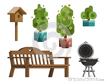 Garden design furniture Vector Illustration