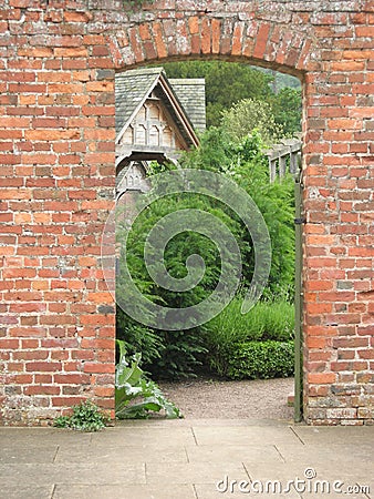 Through the garden door Stock Photo