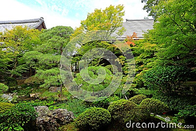 Garden at Eikan-d? Temple, a major Buddhist temple with ancient art and Zen garden Stock Photo