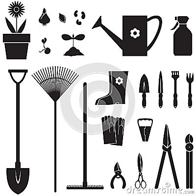 Garden equipment set Vector Illustration