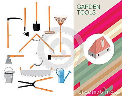 Garden equipment Vector Illustration