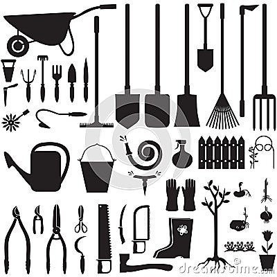 Garden equipment set Vector Illustration