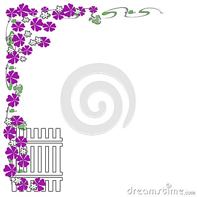 Garden fence scrapbook Cartoon Illustration