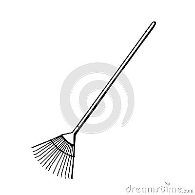 Garden forks. Garden fan pitchforks. Tools for earthworks and site cleaning Vector Illustration