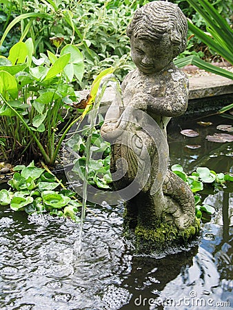 Garden Fountain Stock Photo