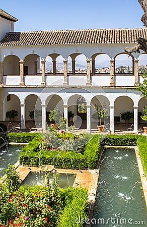 Patio de la Acequia La Alhambra, Granada, Spain Stock Photo