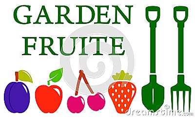 Garden fruite set Stock Photo