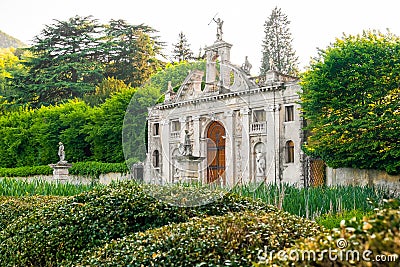 Garden gate euganean hills padua Valsanzibio Stock Photo