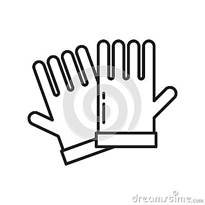 Garden Gloves Icon in Line Art Design Vector Illustration