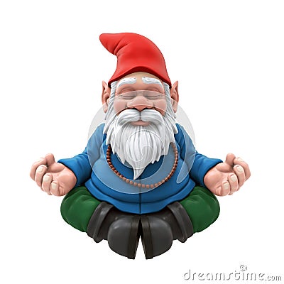 Garden Gnome Meditating Stock Photo