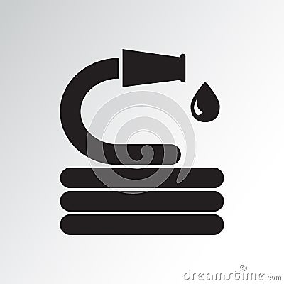 Garden hose with drop. Vector illustration Cartoon Illustration