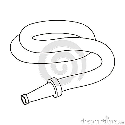 Garden hose with nozzle. Hose for watering beds.Farm and gardening single icon in outline style vector symbol stock Vector Illustration