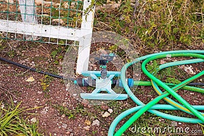 Garden hose-pipe outdoor Stock Photo