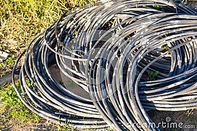 Garden hose-pipe outdoor Stock Photo