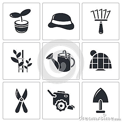 Garden icon collection Stock Photo