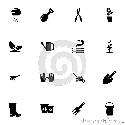 Garden icon - Expand to any size - Change to any colour. Perfect Flat Vector Contains such Icons as sprinkler, lawn, flower, mower Stock Photo