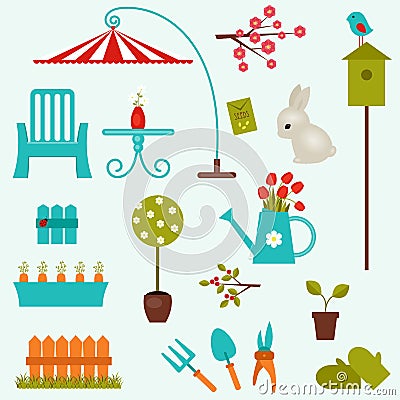 Garden icons Vector Illustration