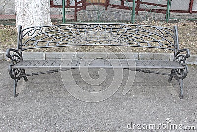 Garden iron bench Stock Photo