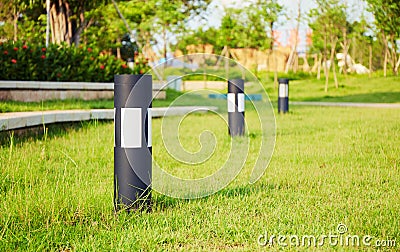 lawn lamp, garden light, landscape lighting, outdoor light Stock Photo