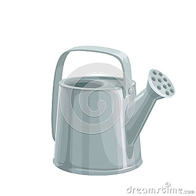 Garden Metal Watering Can Vector Illustration