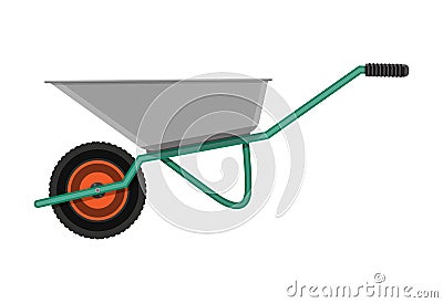 Garden metal wheelbarrow Vector Illustration