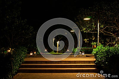 Garden on night Stock Photo