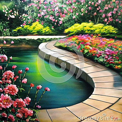 garden and outdoors painting Stock Photo