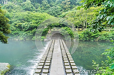 Garden Park at Cheonjiyeon Waterfalls in Jeju Island Stock Photo