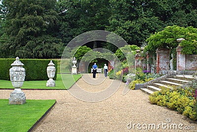 Garden path, entrance, and ornaments Stock Photo