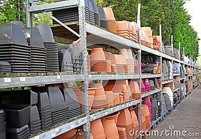 Garden pots and containers Stock Photo