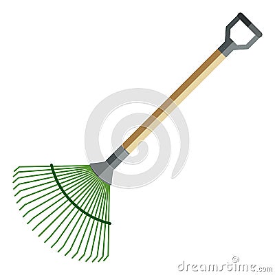 Garden rake, forks icon, flat style. Vector Illustration