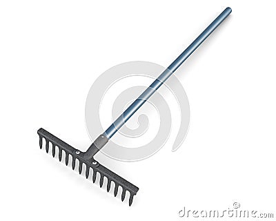 Garden rake on white background. 3d illustration Cartoon Illustration